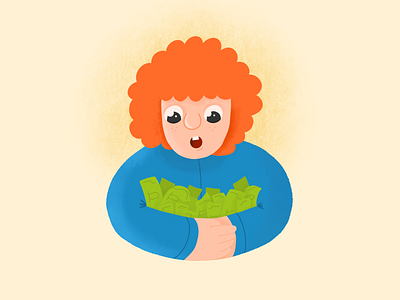 Big Money for Little Boy boy cartoon character character design design illustration money procreate
