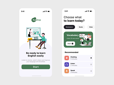 English Learning App app course e learning study ui ux