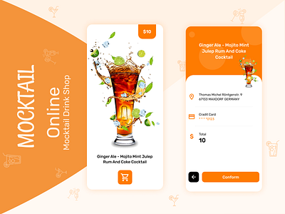 Online Mocktail Drink Shop app app design branding design graphic design mocktail shop online shop typography ui uiux