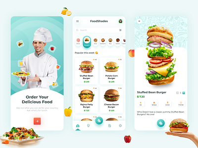 Food App UI app app design application branding design food app food delivery food delivery ui mobile app typography ui ui design uiux