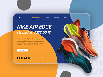 NIKE AIR EDGE WEB LAYOUT branding design layout nike nike air sell shoes shoes selling typography ui ui design uiux web web layout website