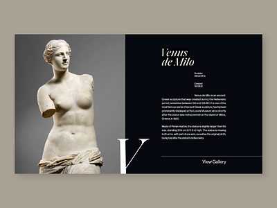 Venus de Milo adobe xd design typography ui ux web design