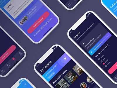 Class Play app bright card classical music colors concept designflows gradient mobile music player shapes ui