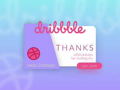 First shot! card dribbble first hello shot thanks