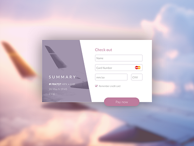 Daily UI #003 card challenge checkout cloud credit daily flow pay plane sky soft ui