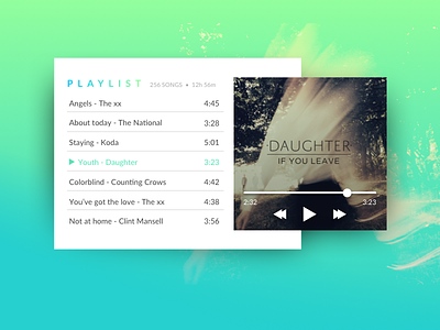 DAILY UI #009 blue challenge cover daily gradient green music player ui