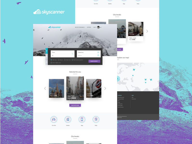 Skyscanner Redesign Concept concept redesign trip fight airline skyscanner