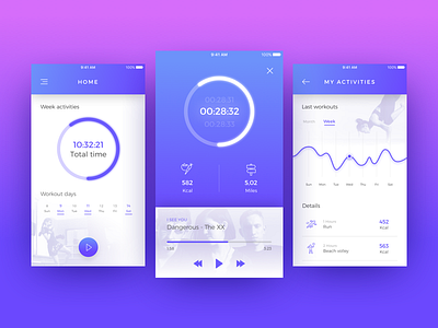 Daily UI #041 app bright challenge color colors daily fitness gradient icon shapes tracker ui
