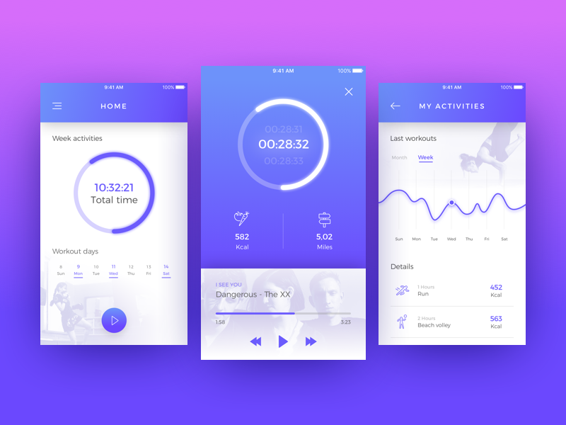Daily UI #041 app colors bright gradient tracker fitness icon shapes color challenge ui daily