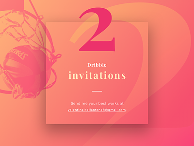 2 Dribbble Invitations 2 colors dribbble giveaway gradient invitations invite