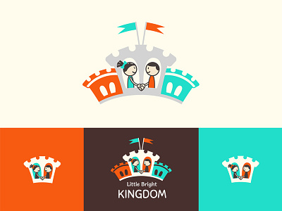 Little Bright Kingdom logo branding cartoon cute emblem friendship funny kids kingdom logo towers