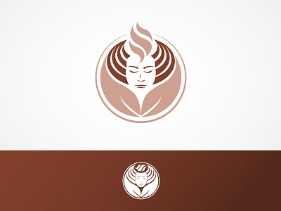 Organic cosmetic symbol branding cosmetic eco face harmony identity logo nature organic skincare spa woman