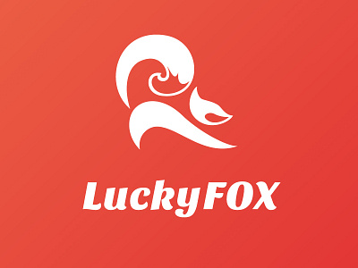 Fox logo abstract brand flat fox logo lucky modern silhouette