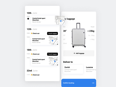 Travel light - smoothly switch between hotels dailyui design figma travel