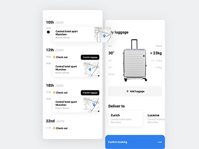 Travel light - smoothly switch between hotels