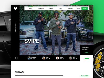 Svipe – Homepage automotive car clean homepage supercar uidesign ux vehicle webdesign website