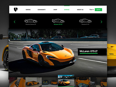 Svipe – Garage page auto automotive car dealership garage supercar uidesign ux vehicle webdesign website