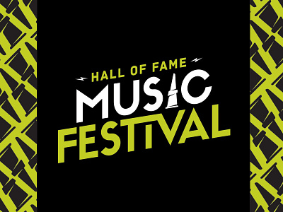 Hall of Fame Music Festival black branding festival green logo music pattern