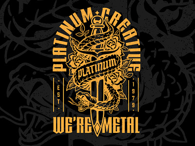 Platinum - We're Metal Shirt band design fun illustration platinum rock snake t shirt tattoo tee tshirt typography yellow