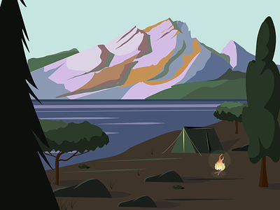 Mountain View graphic design illustration label mountains