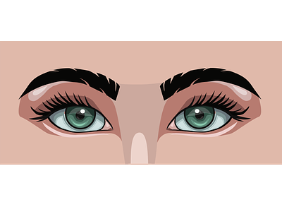 Behind green eyes eyes graphic design illustration