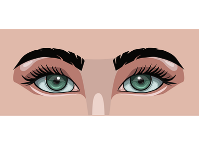 Behind green eyes eyes graphic design illustration