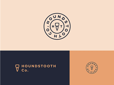 Houndstooth Co. branding circle mark flat design identity line design logo typography