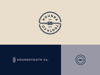 Houndstooth Style 2 branding circle mark flat design identity line design logo typography