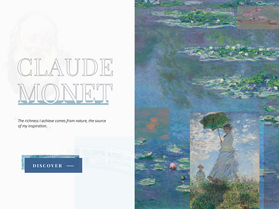 Monet artist artwork impressionism landing monet painting painting brushes screen uidesign uiuxdesign webdesign