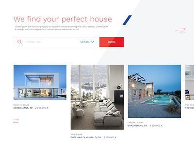 Homebuilding Ui concept - 2 color design find home house photo ui web