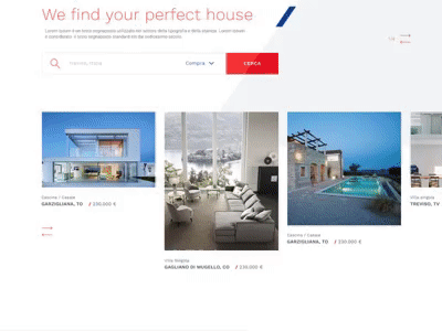 Homebuilding Ui concept - 3 color design find home house photo ui web