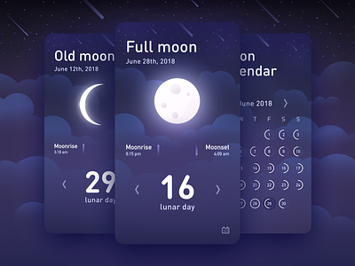 Moon phase app concept ios mobile moon night phase plus8 ui uidesign