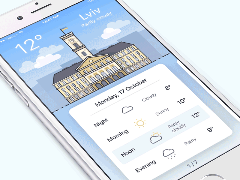 Lviv City Weather Widget  Animation