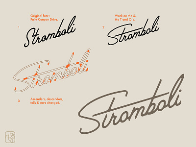 Stromboli 01 logo mediterranean restaurant type typography