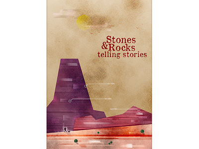 Stones editorial illustration layers rocks shapes texture wip