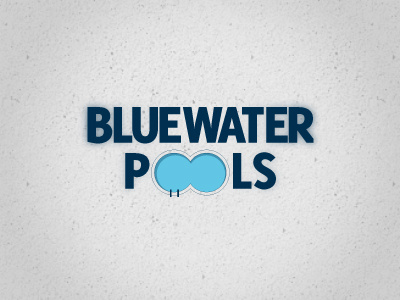 BlueWater Pools blue logo logotype pool