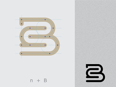 nB letters lines logo monogram