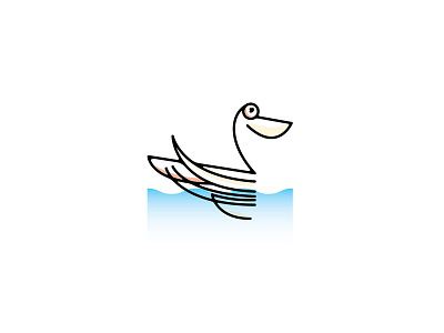 Pelican bird line logo minimal simple