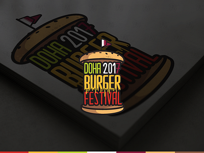 Doha Burger Festival Logotype art burger colors design festival food identity illustration logo logotype typography vector