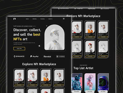 NFTs Landing Page app design banner banner design crypto cryptocurrency design graphic design landing page landing page design nfts nfts landing page design social media banner ui