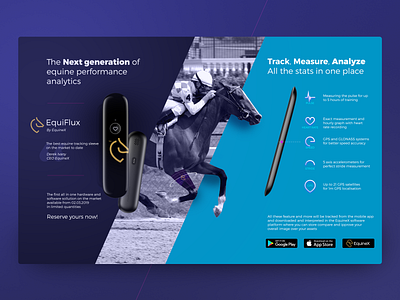 EquiFlux Product Lander branding equine performance photoshop ui website