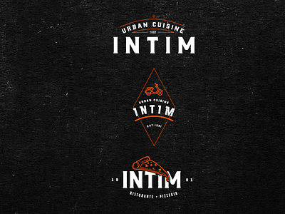 Intim Pizza-Restaurant place Ideation 2 bar brand and identity branding delivery illustration logo photoshop pizza typography