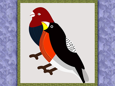 bird bird、illustration、line frame