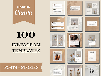 Boho Instagram Post Template For Small Business Canva, Branding