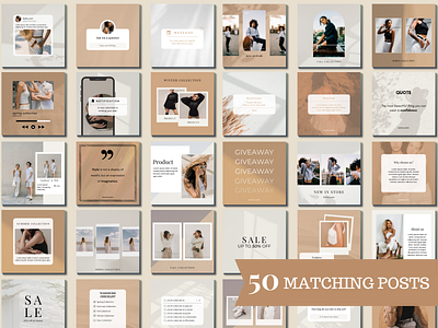 Boho Instagram Post Template For Small Business Canva, Branding