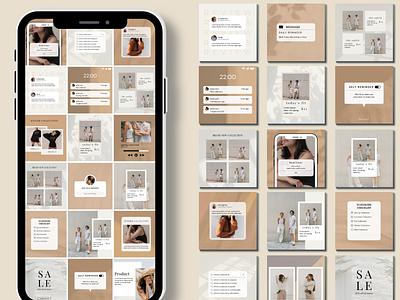 Boho Instagram Post Template For Small Business Canva, Branding