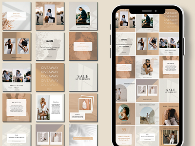 Boho Instagram Post Template For Small Business Canva, Branding