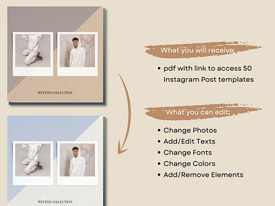 Boho Instagram Post Template For Small Business Canva, Branding