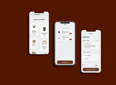 Coffee App Design app design application desgin branding design graphic design ui ui design uiux user interface