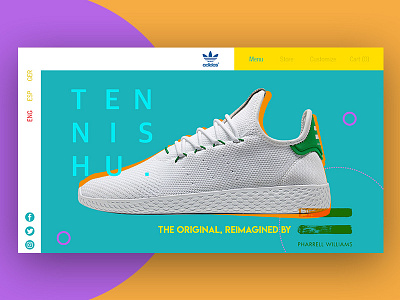 Adidas Tennis Hu. Landing Page adidas color design pharell ui williams